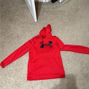 Under Armour Red Hoodie with Black Emblem